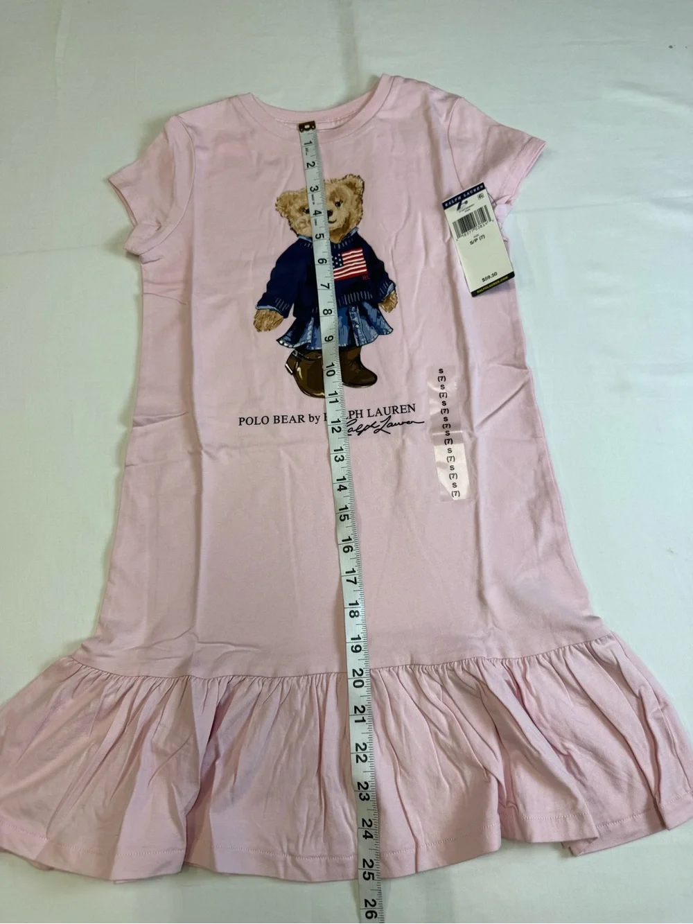 NWT GIRLS Polo Ralph Lauren Polo SZ Small 7 DRESS BEAR